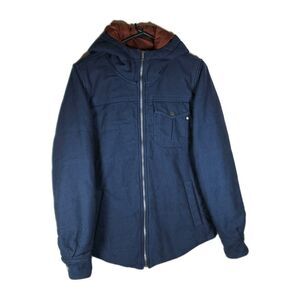 Marmot Men's Banyons Small Blue Cotton Blend Full Zip hooded Jacket